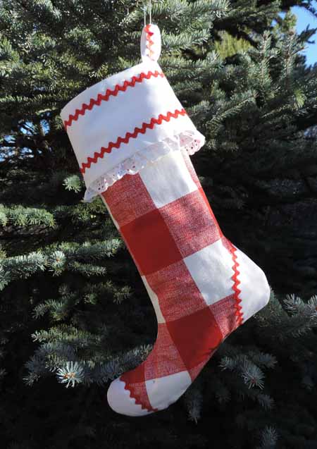 Red Check Christmas Stocking